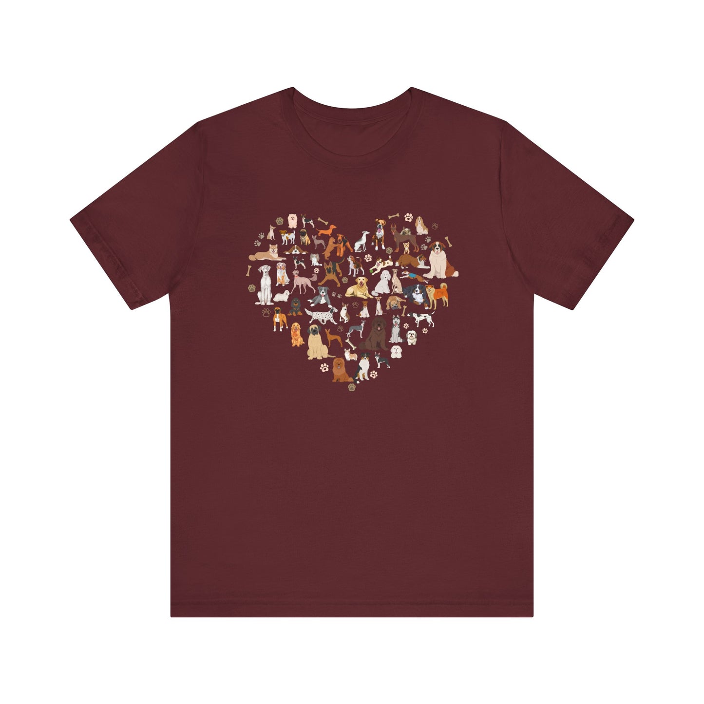 Heart of Dogs T-Shirt – Unique Design with a Heart made of Dog Breeds for Dog Lovers