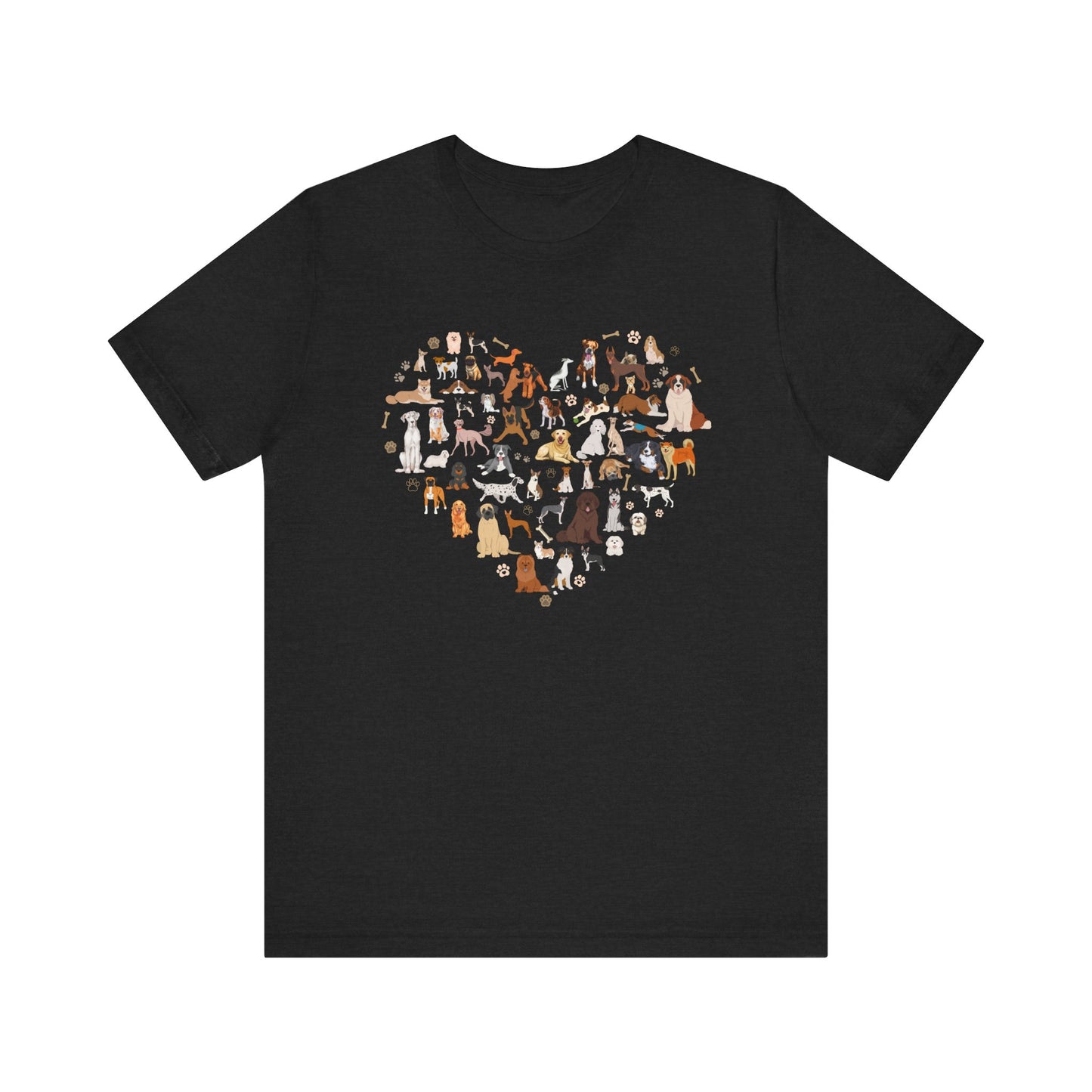 Heart of Dogs T-Shirt – Unique Design with a Heart made of Dog Breeds for Dog Lovers