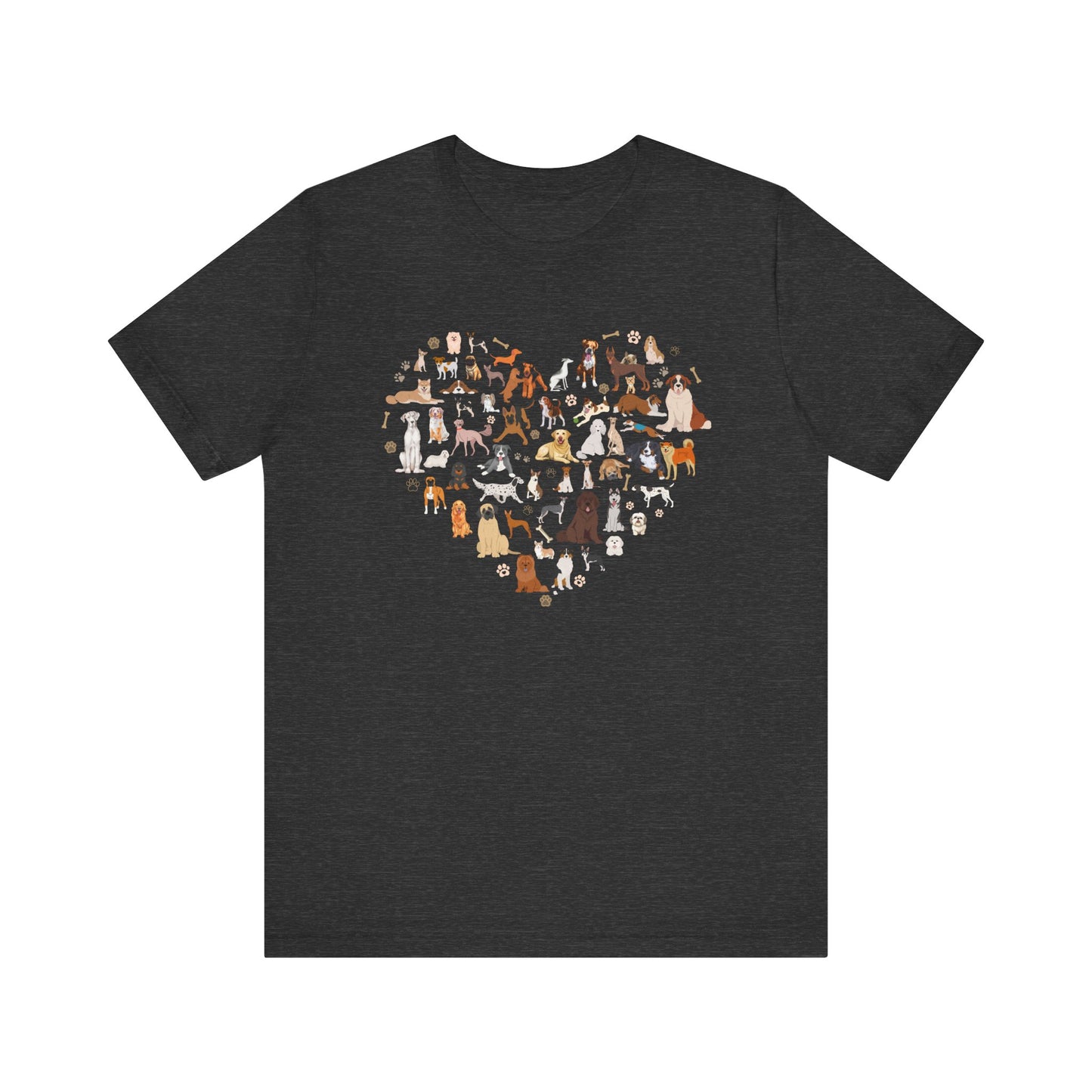 Heart of Dogs T-Shirt – Unique Design with a Heart made of Dog Breeds for Dog Lovers