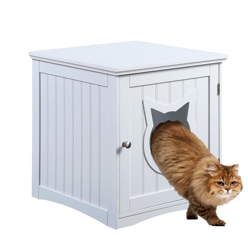 Cozy Cat Nightstand & Pet House – Dual-Purpose Bedside Table with Hidden Cat Hideaway