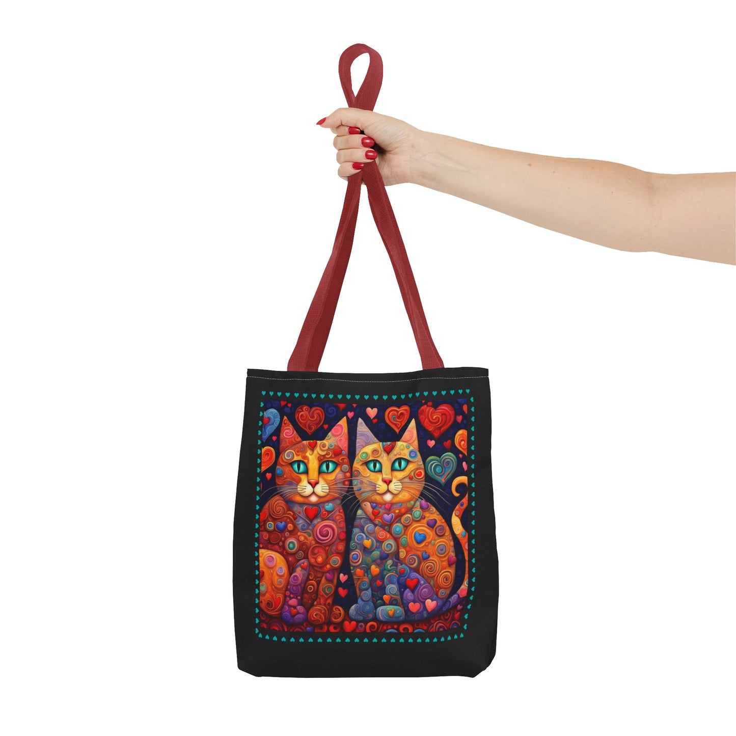 Whimsical Patchwork Cats - Tote Bag - Klimt Inspired