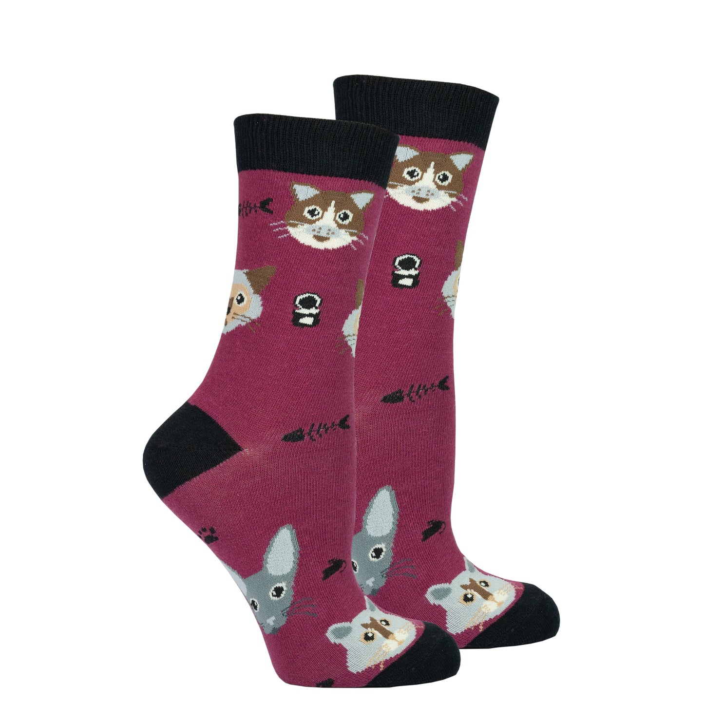 Happy Cat Face Socks for Women – Comfortable & Stylish