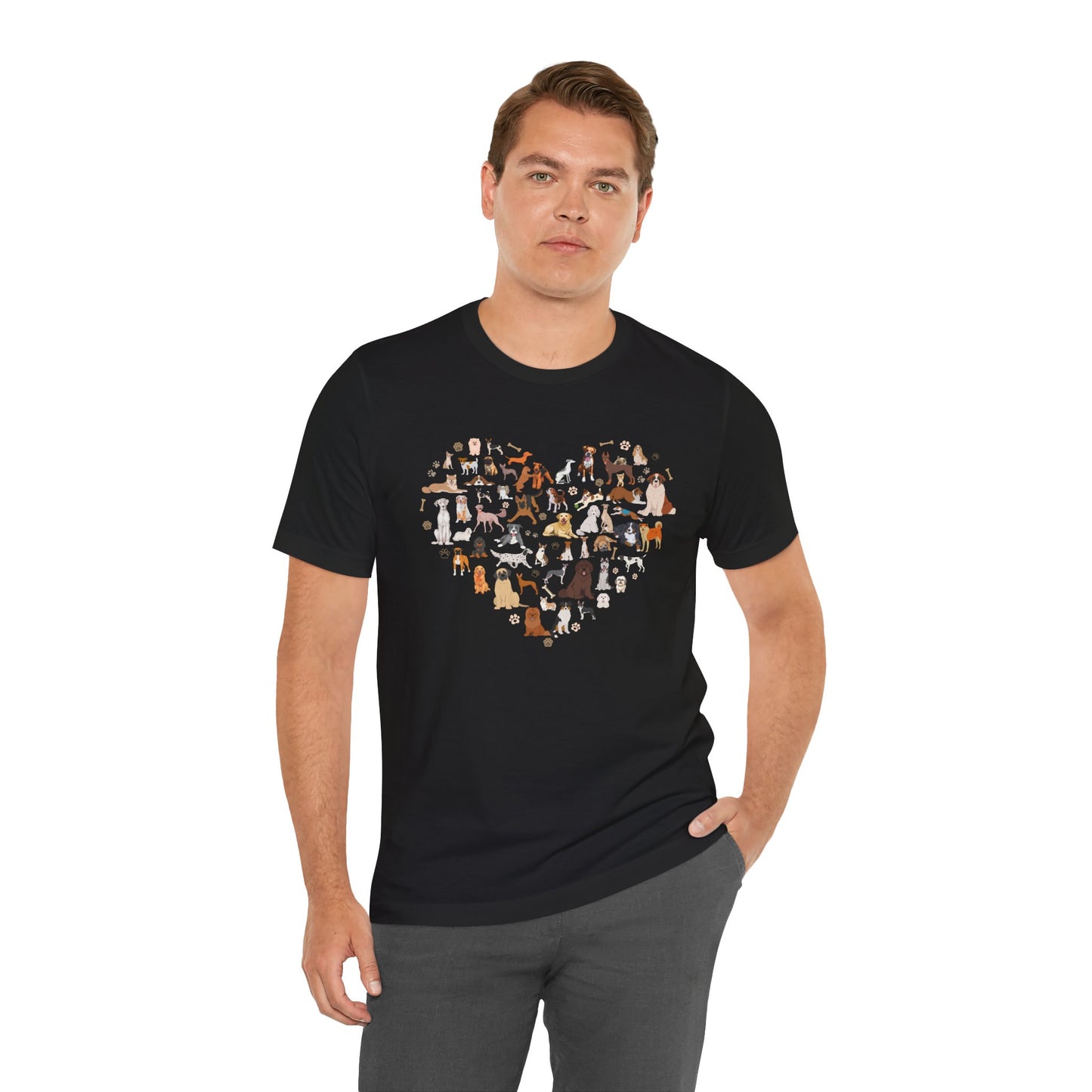 Heart of Dogs T-Shirt – Unique Design with a Heart made of Dog Breeds for Dog Lovers