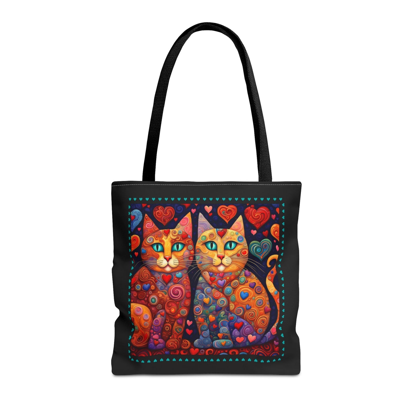 Whimsical Patchwork Cats - Tote Bag - Klimt Inspired