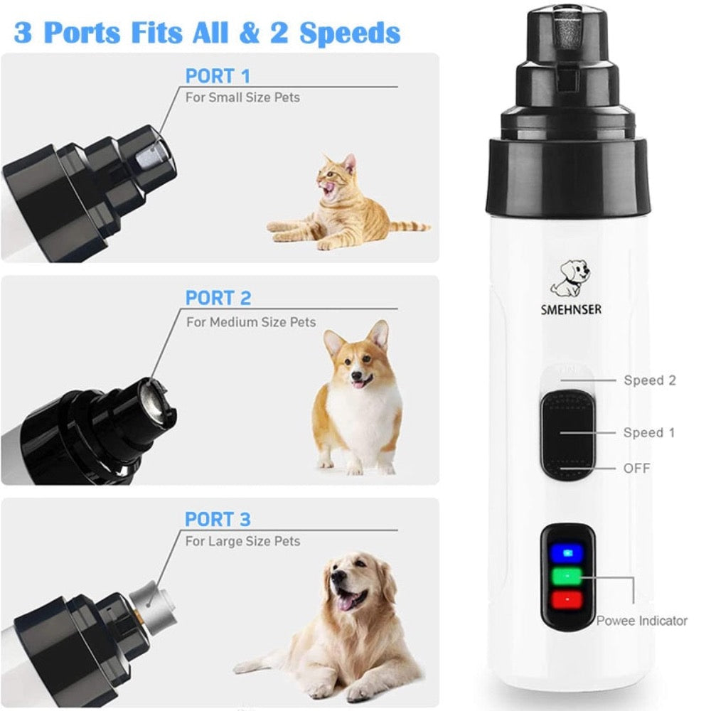 Cordless Pet Nail Trimmer – Rechargeable, 2-Speed, Quiet Motor for Safe & Easy Grooming