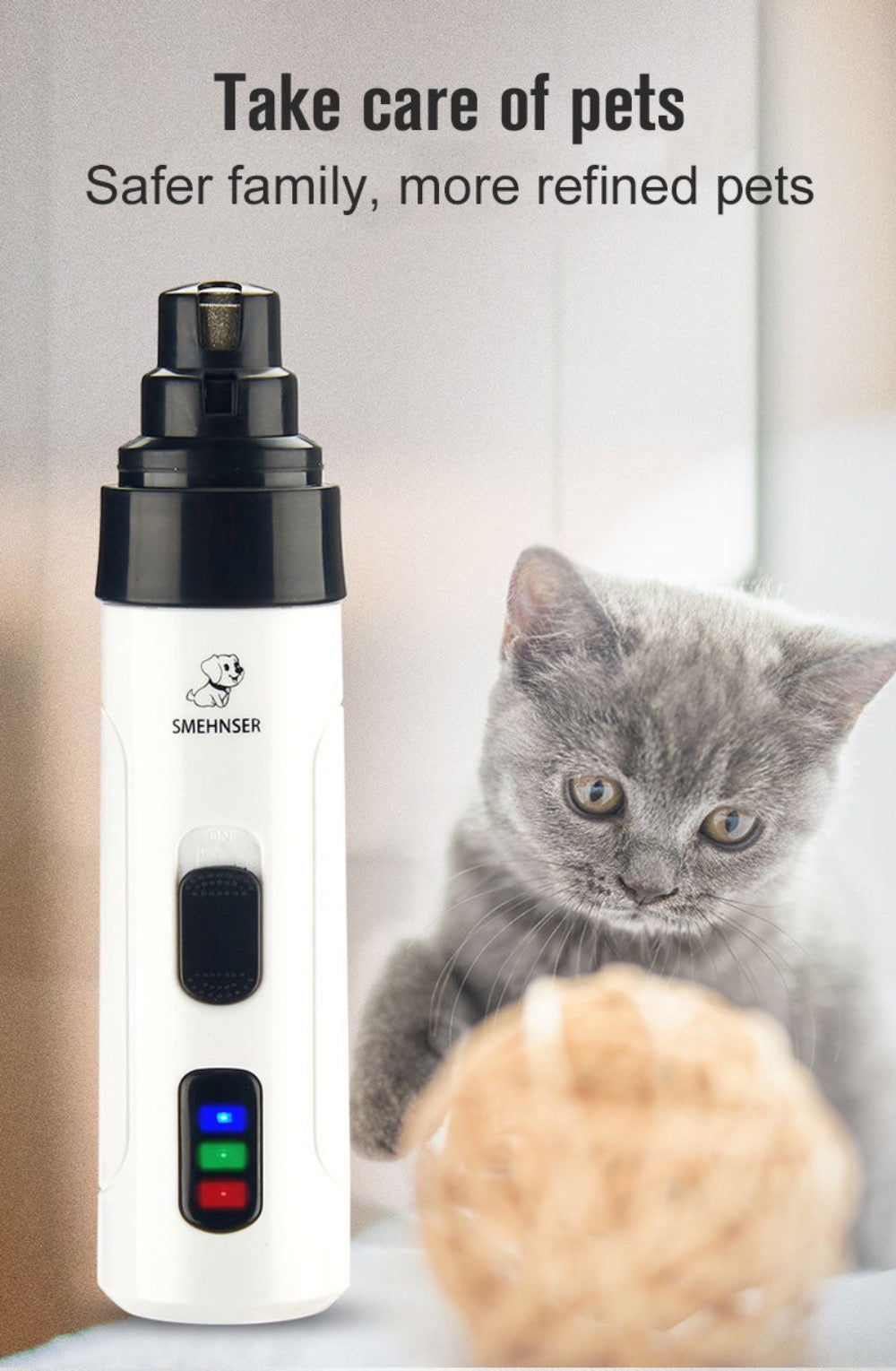 Cordless Pet Nail Trimmer – Rechargeable, 2-Speed, Quiet Motor for Safe & Easy Grooming