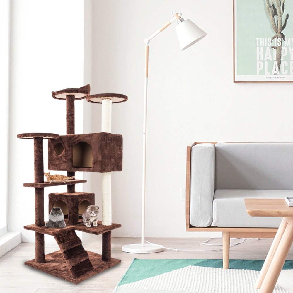 Multi-Level Cat Tree - Cat Tower with Scratching Posts & Cozy Hideaways