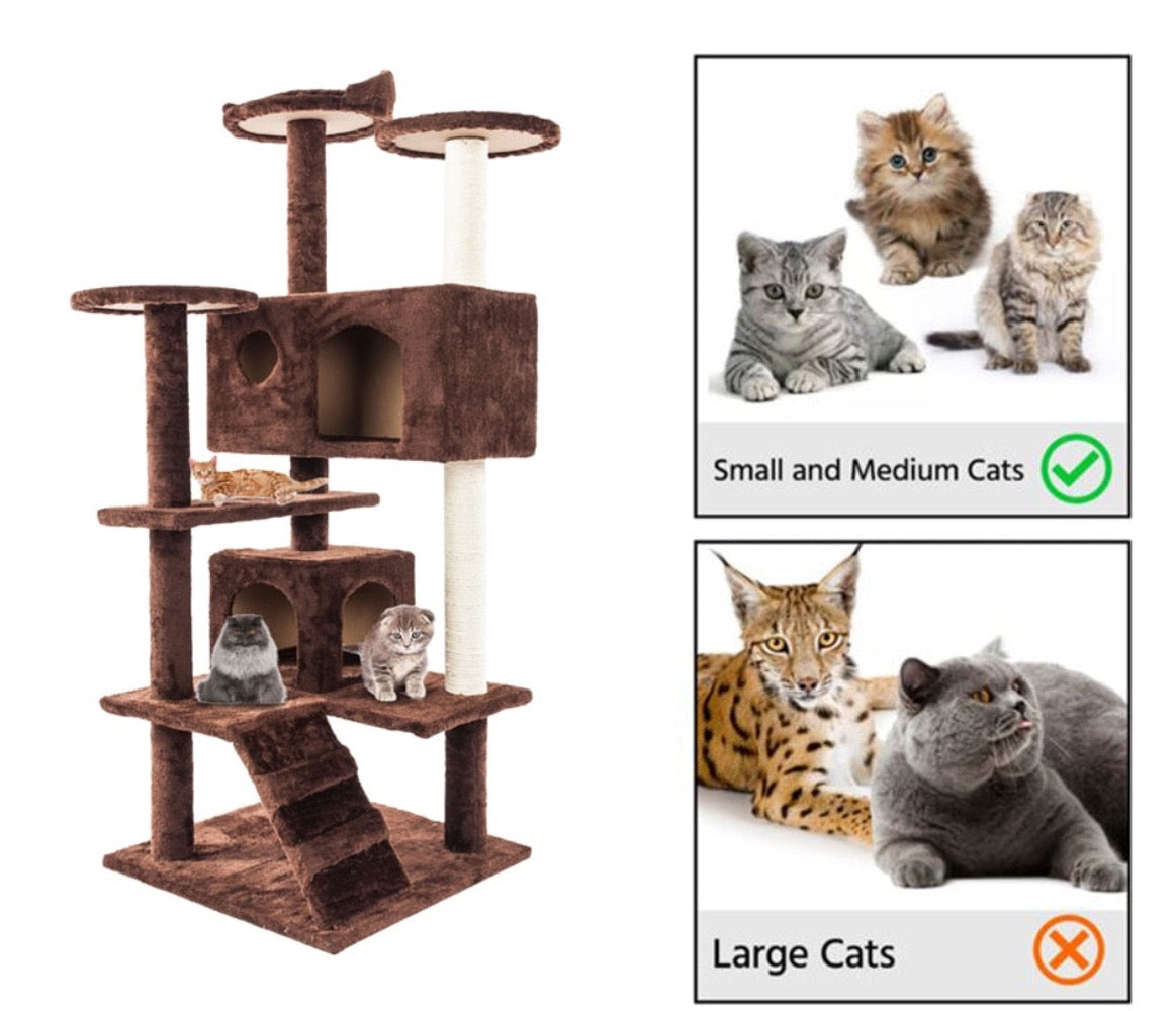 Multi-Level Cat Tree - Cat Tower with Scratching Posts & Cozy Hideaways