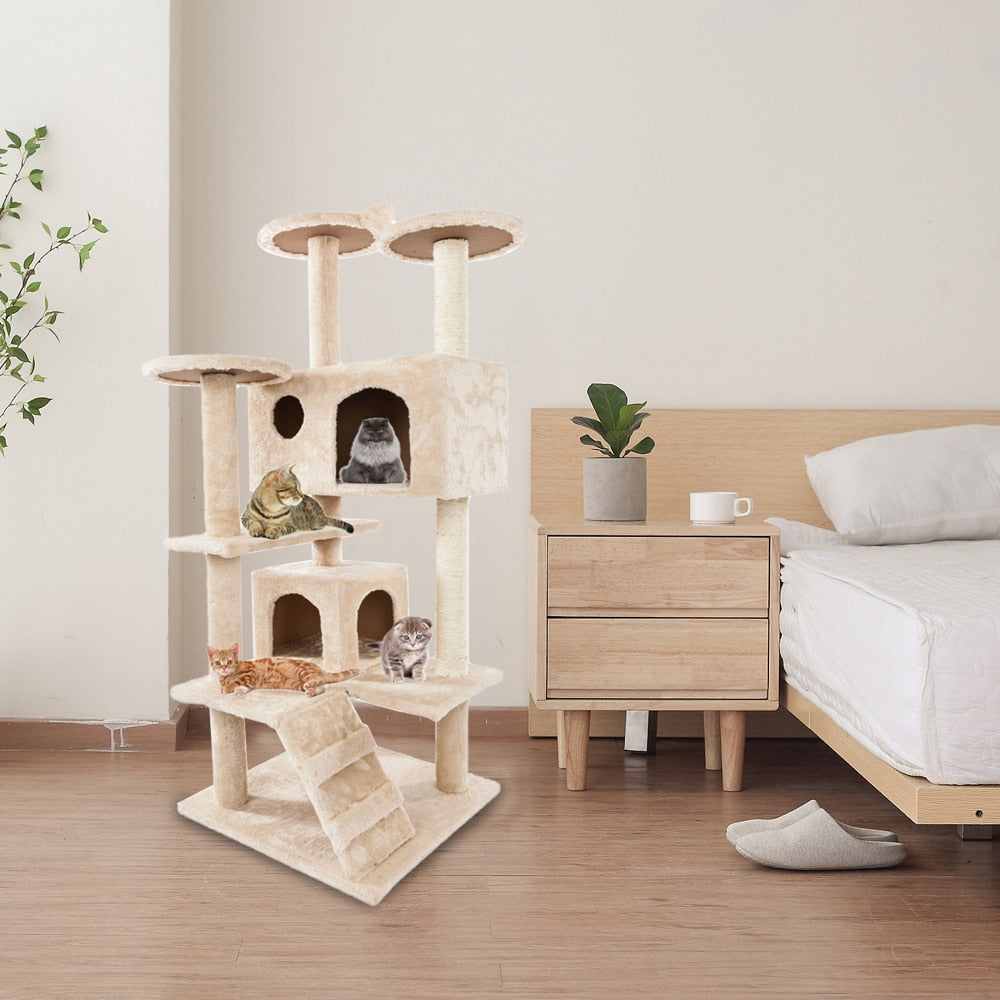 Multi-Level Cat Tree - Cat Tower with Scratching Posts & Cozy Hideaways