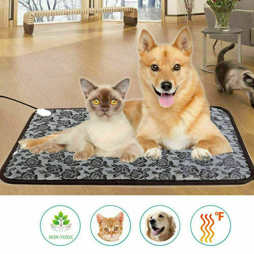 Electric and Thermal Heating Waterproof Bed Pad for Pets with Adjustable Features