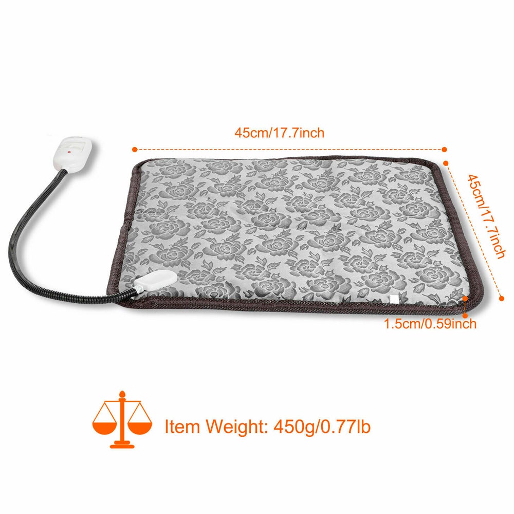 Electric and Thermal Heating Waterproof Bed Pad for Pets with Adjustable Features