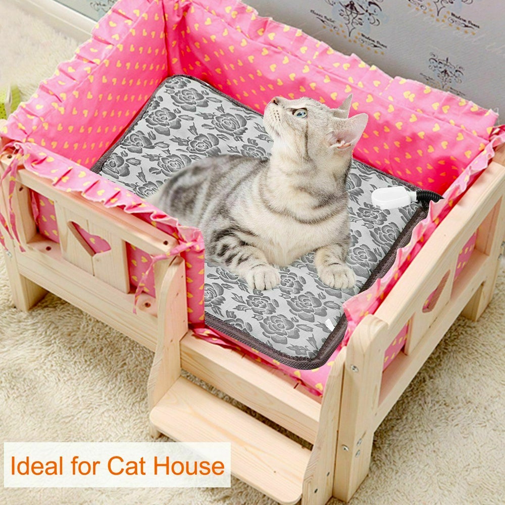 Electric and Thermal Heating Waterproof Bed Pad for Pets with Adjustable Features