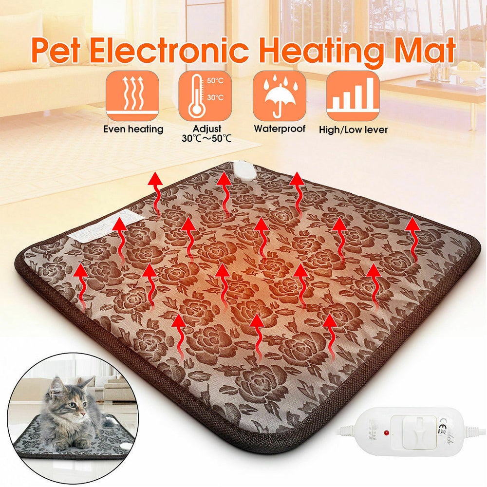 Electric and Thermal Heating Waterproof Bed Pad for Pets with Adjustable Features