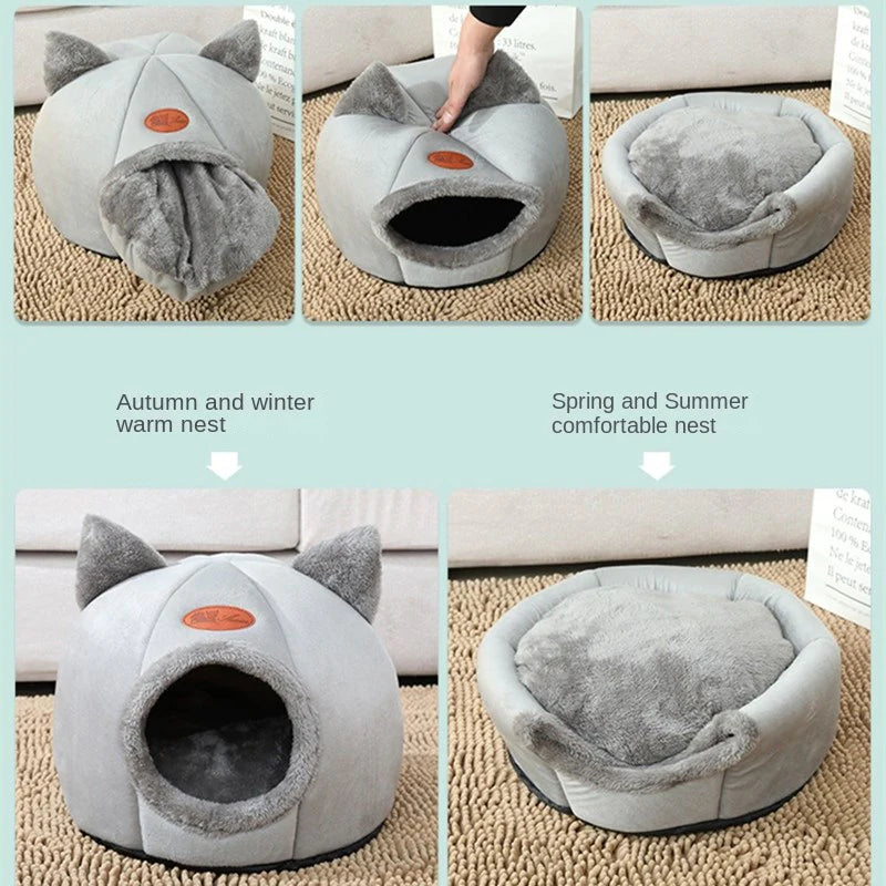 Cuddly Pet House Bed: The 2-in-1 Cozy Retreat Your Pet Will Love