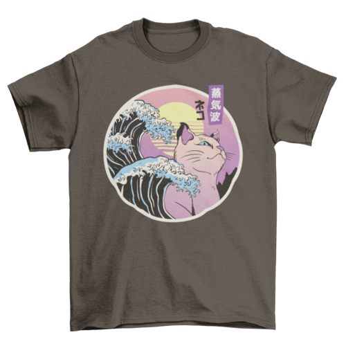 Vaporwave Cat T-Shirt – Retro Aesthetic Tee for Cat & Art Lovers