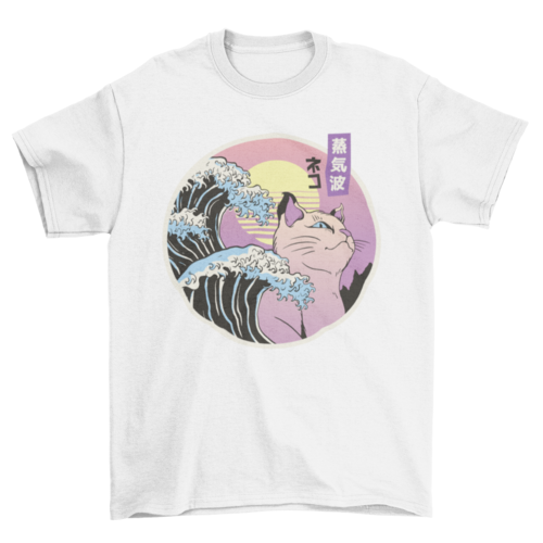 Vaporwave Cat T-Shirt – Retro Aesthetic Tee for Cat & Art Lovers