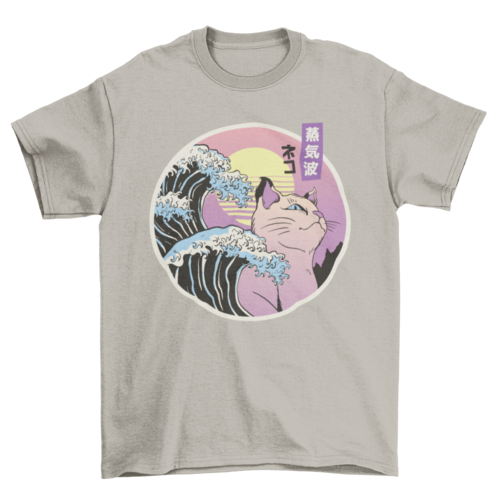 Vaporwave Cat T-Shirt – Retro Aesthetic Tee for Cat & Art Lovers