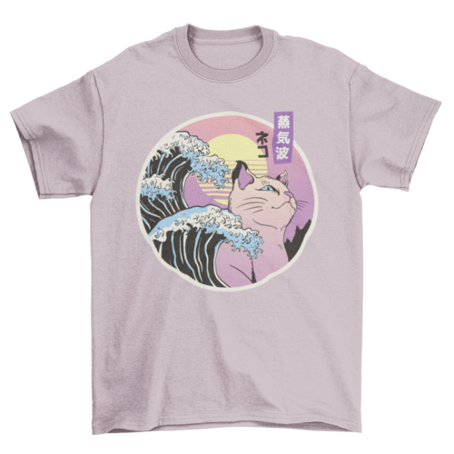 Vaporwave Cat T-Shirt – Retro Aesthetic Tee for Cat & Art Lovers