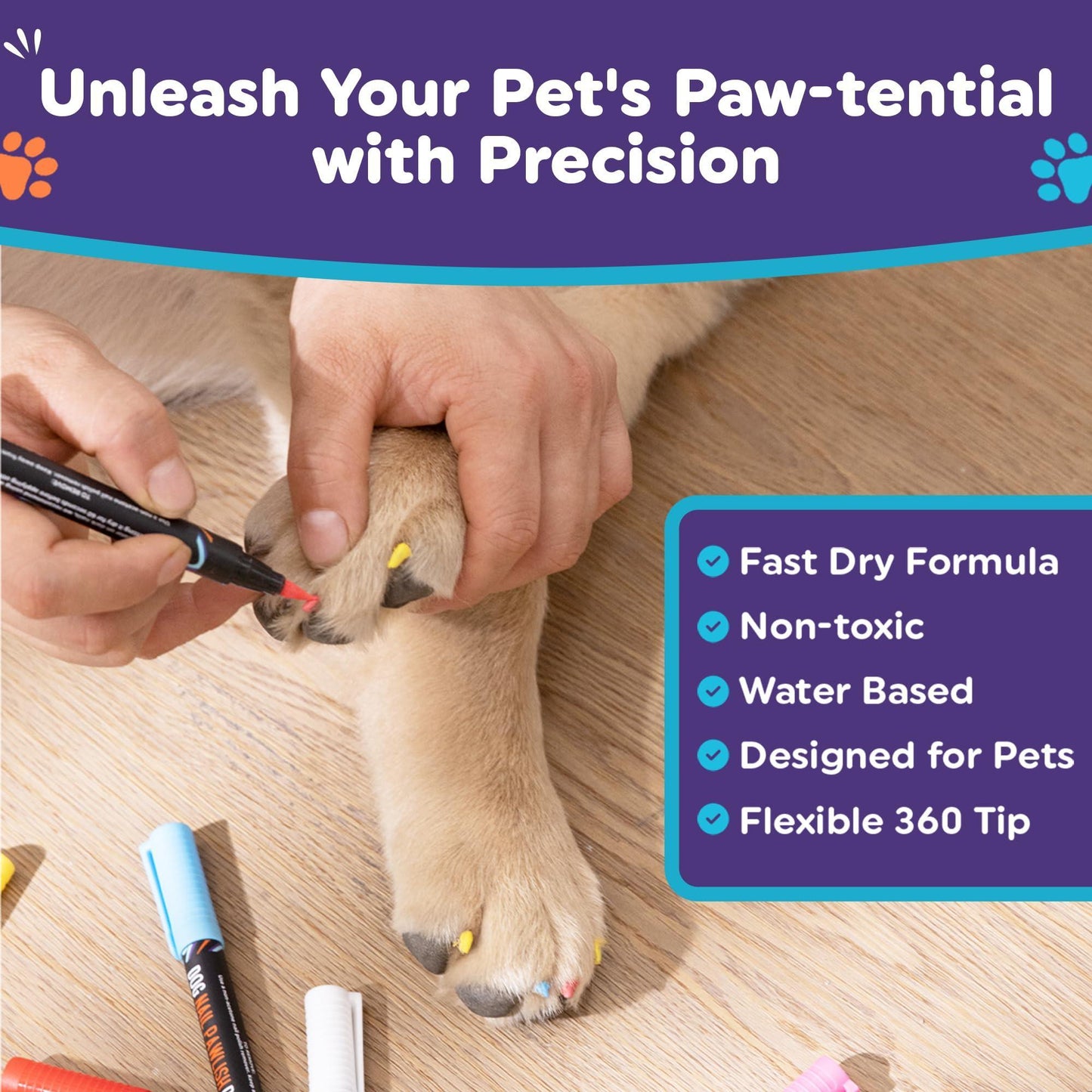 Paw-Safe Nail Polish Pens – Non-Toxic Grooming Fun for Dogs & Cats