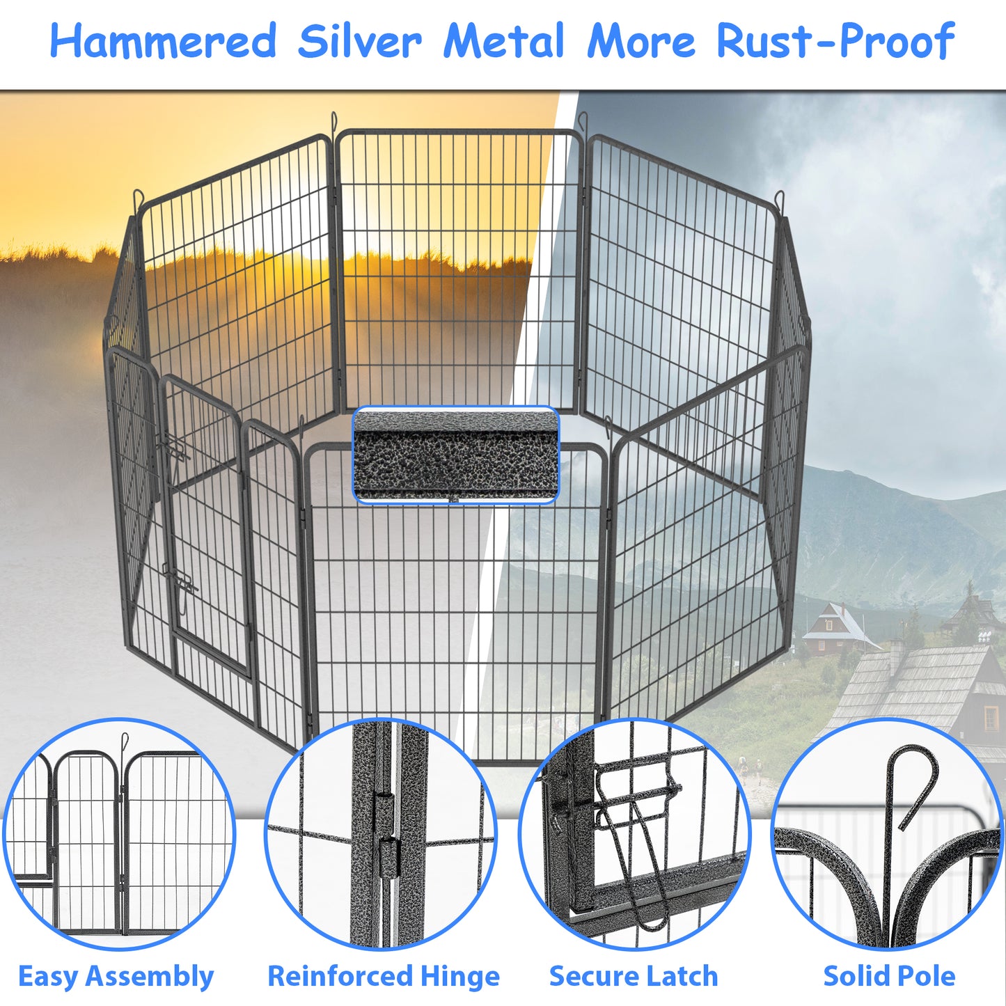 Foldable Pet Enclosure/ Playpen with doors (24 panels 40" high)