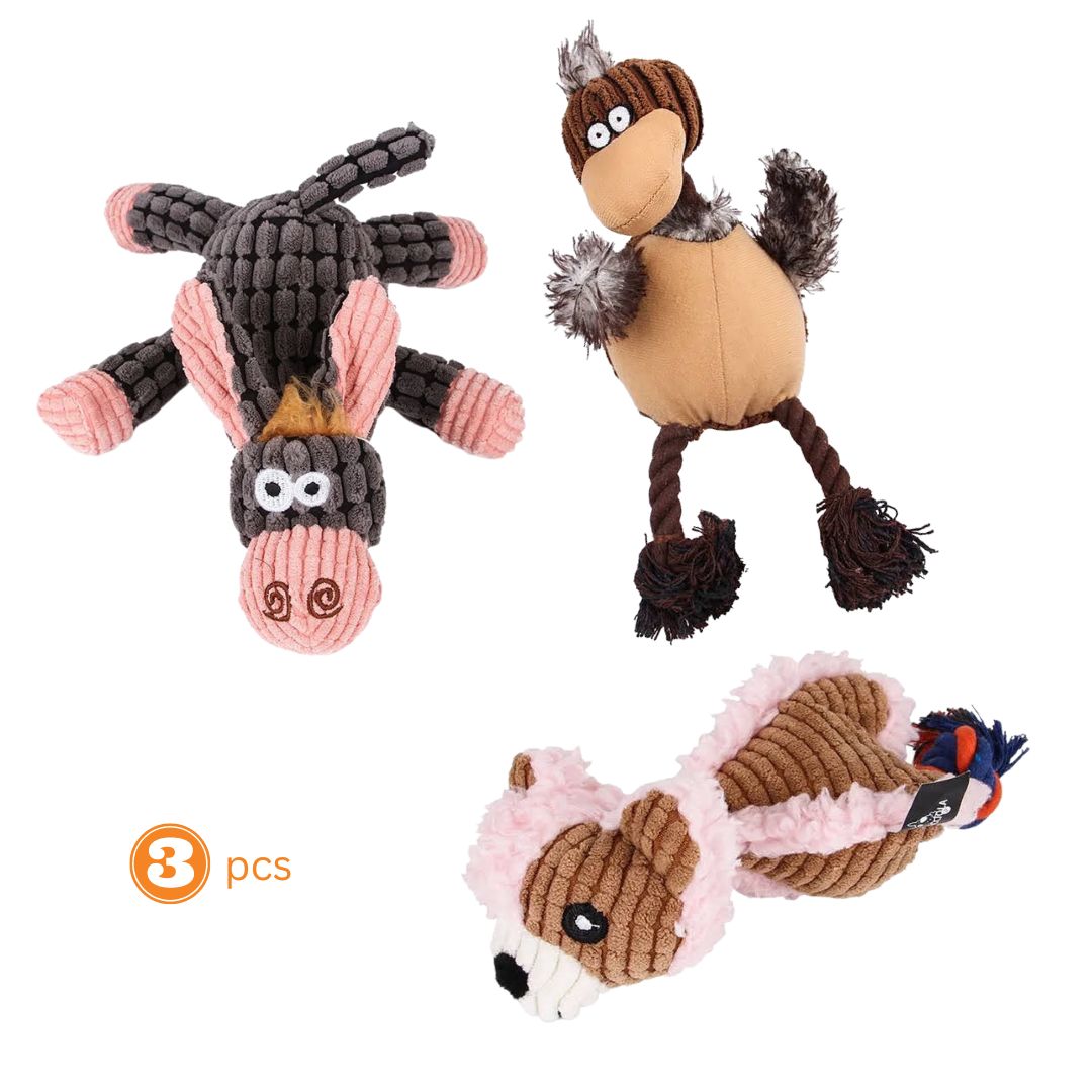 3-Pack Assorted Dog Toy Set – Durable Chew, Tug & Fetch Toys for Active Dogs