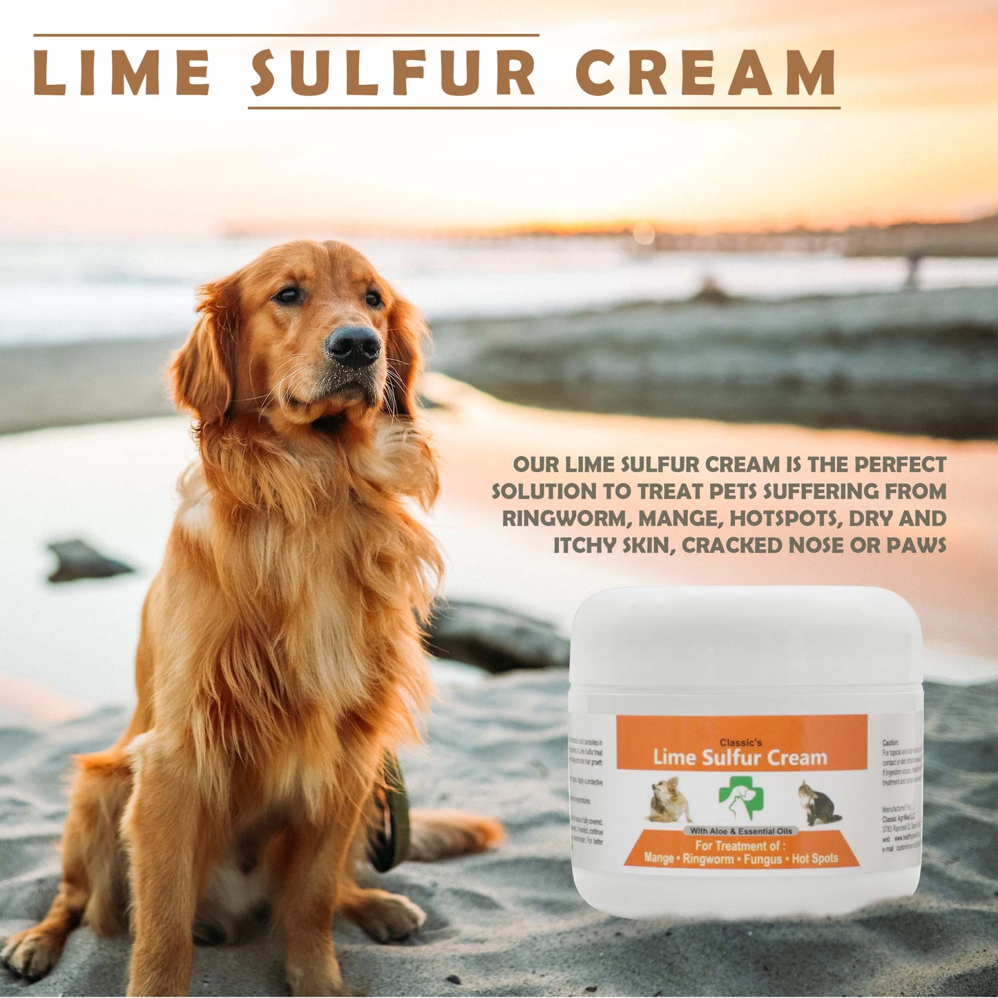 Lime Sulfur Pet Skin Cream and Spray - Soothes Itchy Skin