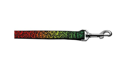 Rainbow Leopard Pet Collar or Leash – Vibrant & Durable Design