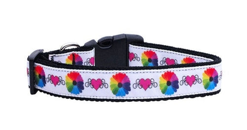 Dog & Cat Nylon Collar and Leash – Technicolor Love Design