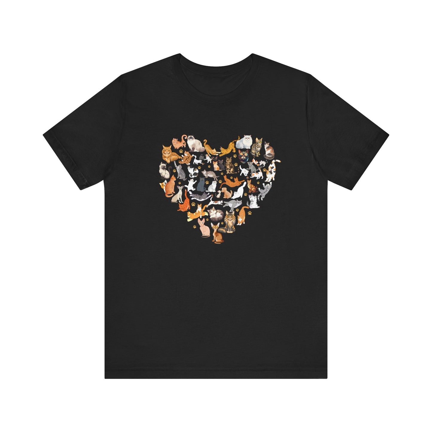 Cat Heart T-Shirt – Adorable Heart Made of Cats Design for Cat Lovers