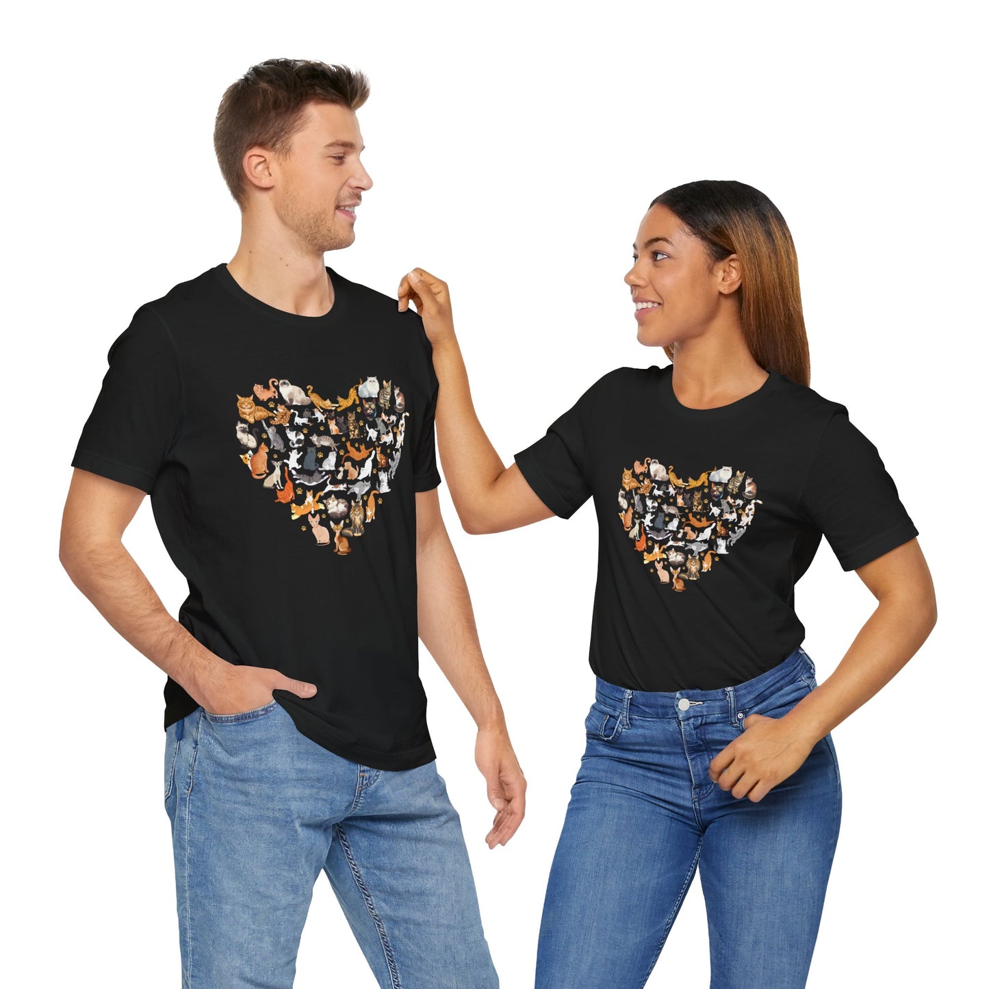 Cat Heart T-Shirt – Adorable Heart Made of Cats Design for Cat Lovers