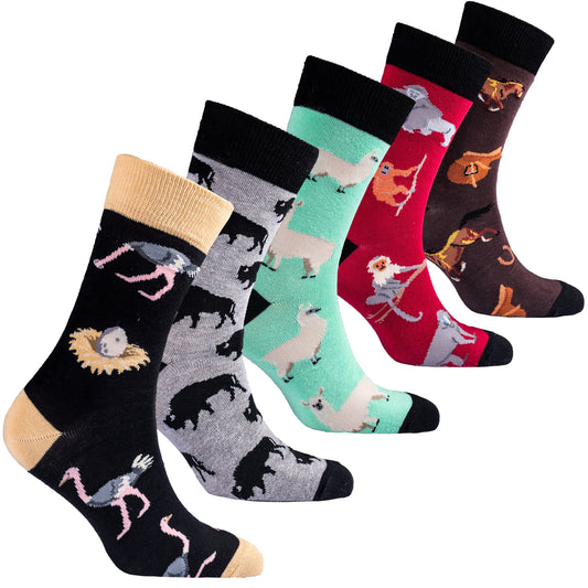 Men's Wild Animal Socks Set (5-Pack) – Bold & Fun!