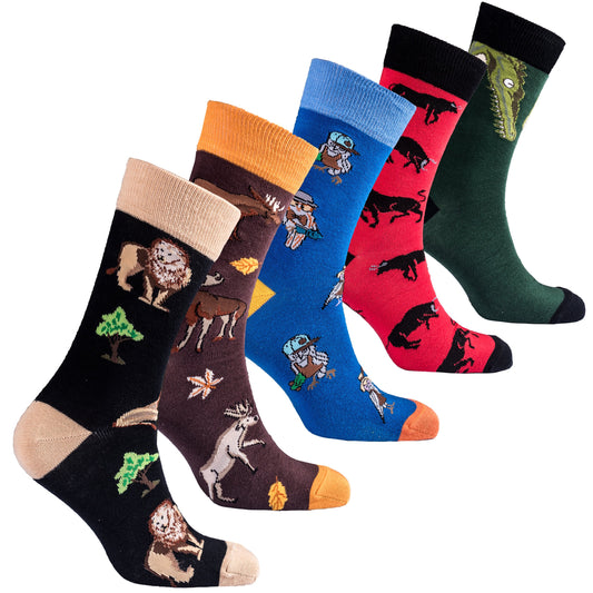 Men’s Animal Kingdom Socks Set – Fun 5-Pack with Free Shipping