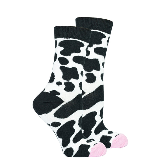 Women's Cow Pattern Crew Socks - Moo-ve Over Boring Socks!