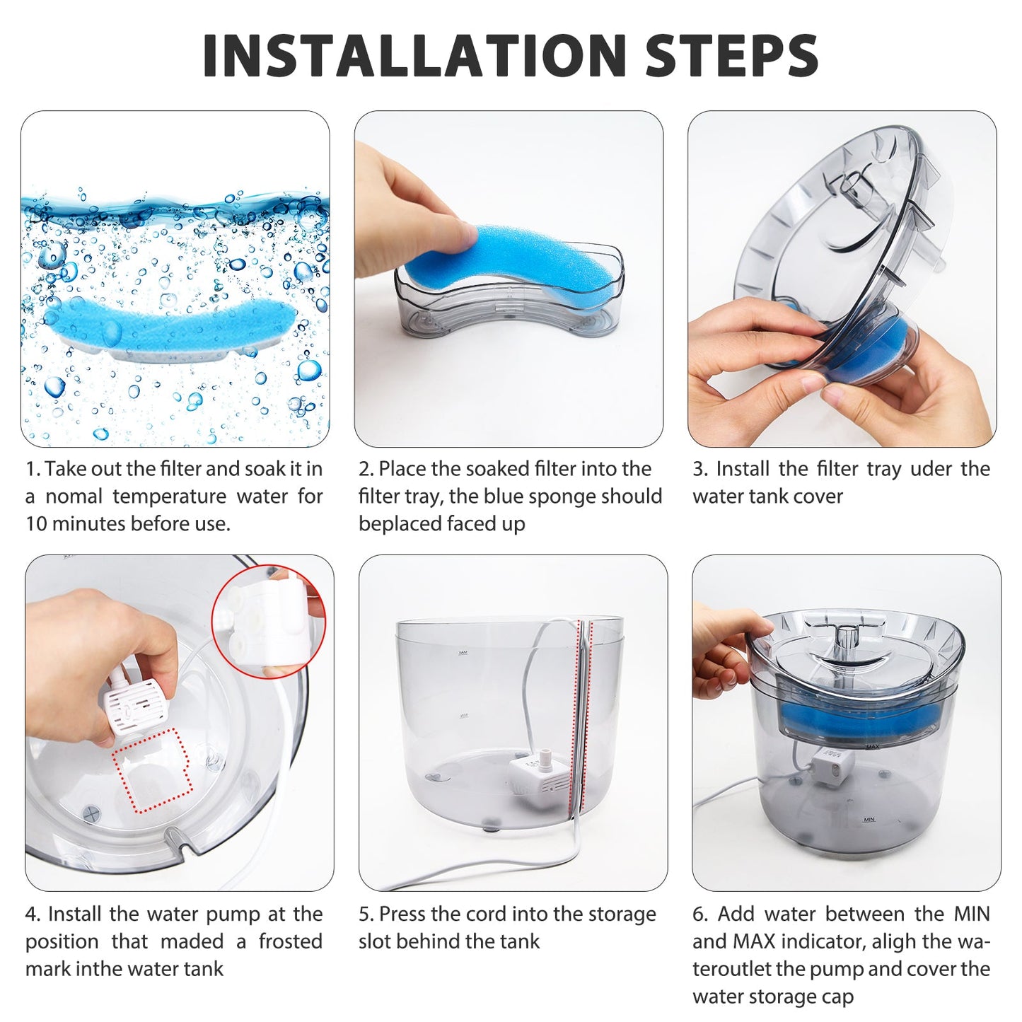 68 fl oz Automatic Pet Water Fountain – Two Flow Modes for Hydrated Pets