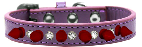 Clear Crystals & Red Spikes Collar – Bold Style for Your Spirited Friend!