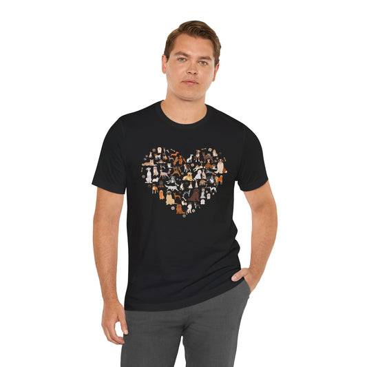 Heart of Dogs T-Shirt – Unique Design with a Heart made of Dog Breeds for Dog Lovers