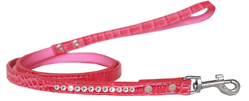 Dog & Pet Designer Croc Leash with Clear Crystal Rhinestones