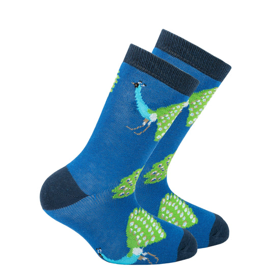 Kid's Majestic Peacock Socks – Vibrant Design