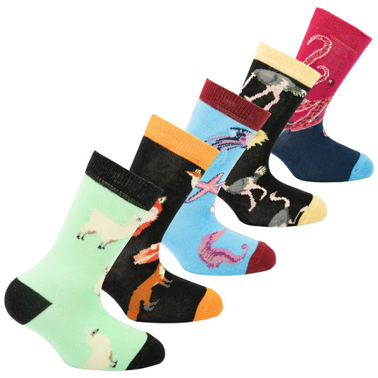 Kids Safari Animal Sock Set – Fun & Cozy