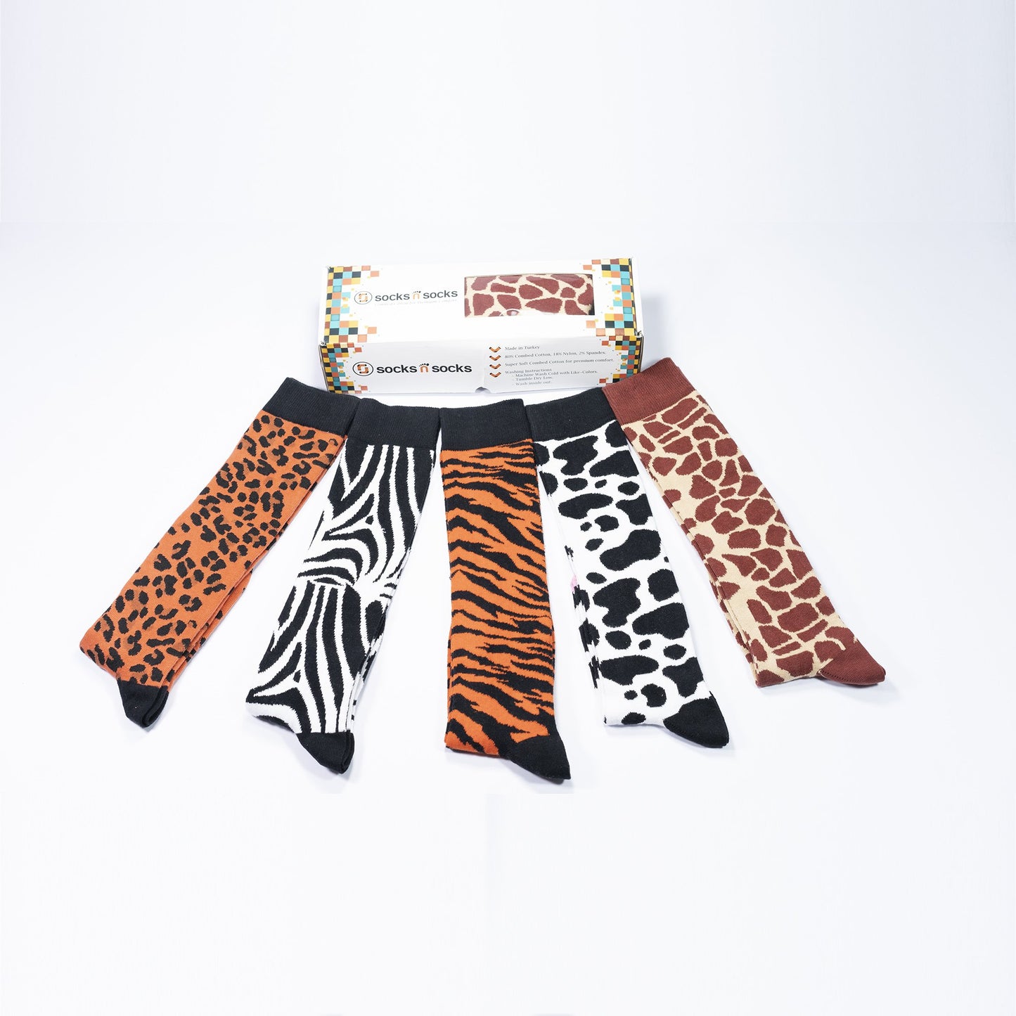 Women's Animal Print Knee High Socks Set (5) - Unleash Your Wildside!