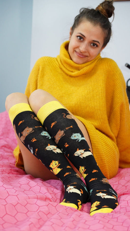 Kitten Knee High Socks for Women – Cozy & Adorable