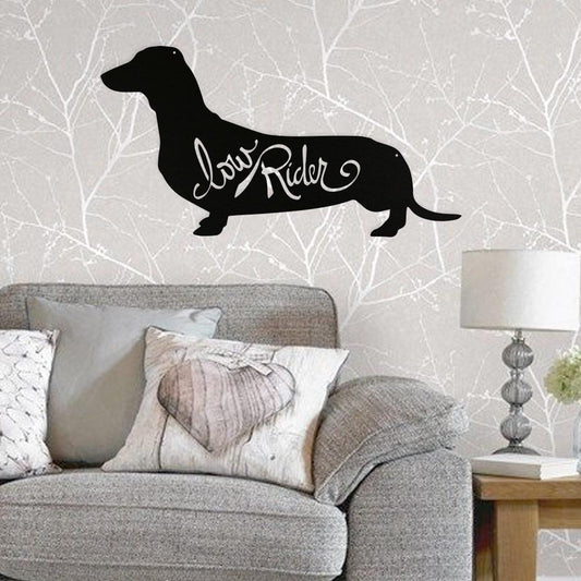 Dachshund Low Rider Metal Wall Art – Stylish Decor for Dachshund Lovers