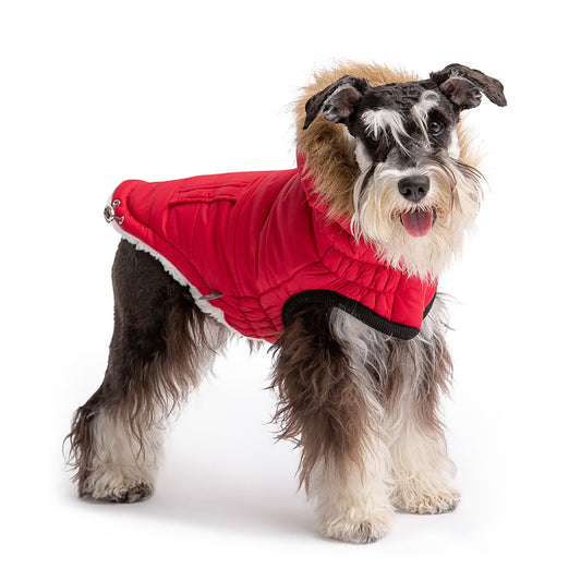 Urban Red Parka - Sherpa Lining - Water Resistant Shell