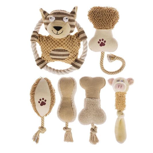 Adorable 6-Pack Plush Dog Toys - Perfect for Snuggles and Play
