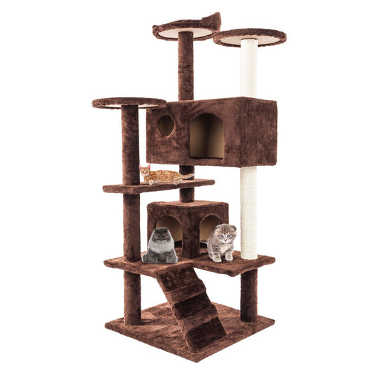 Multi-Level Cat Tree -  Cat Tower with Scratching Posts & Cozy Hideaways