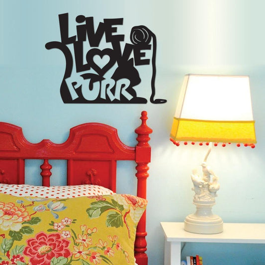 Live, Love, Purr Metal Wall Decor – Cozy Cat-Inspired Home Accent