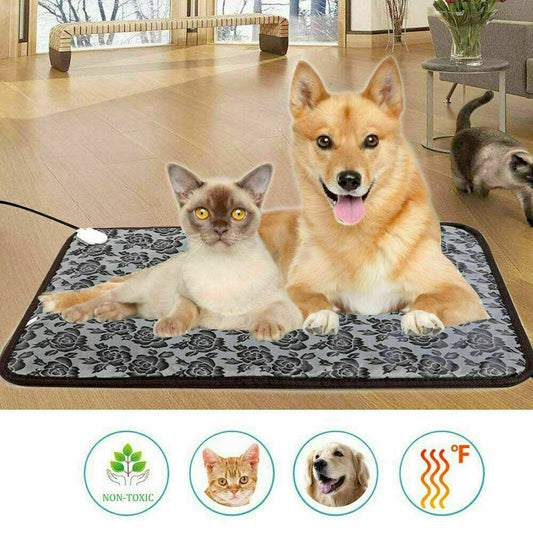 Electric and Thermal Heating Waterproof Bed Pad for Pets with Adjustable Features