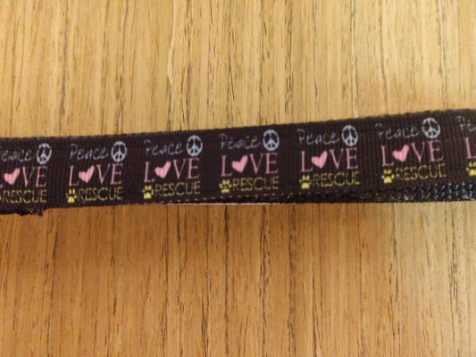 "Peace, Love, and Rescue" Small Dog Collar – For Rescue Supporters