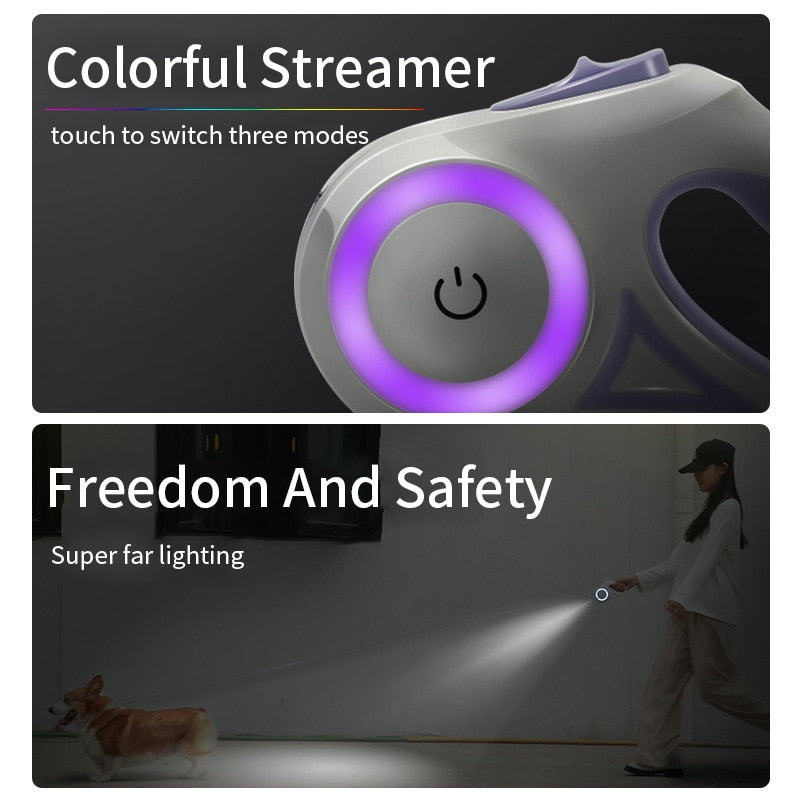 Retractable Light-Up Leash – Illuminated Walks for Dogs & Cats