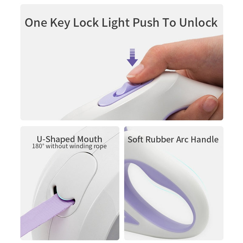 Retractable Light-Up Leash – Illuminated Walks for Dogs & Cats